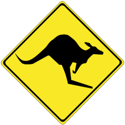 Road sign warning of kangaroos