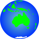 A globe showing Australia