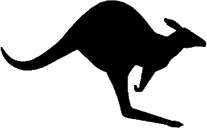 A kangaroo silhouette
