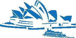 Sydney opera house and a harbour ferry